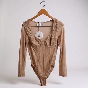 Princess Polly NWT Sheer Long Sleeve Bodysuit